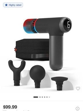 Sharper Image Matte Black Percussion Massage Gun with LED Dial